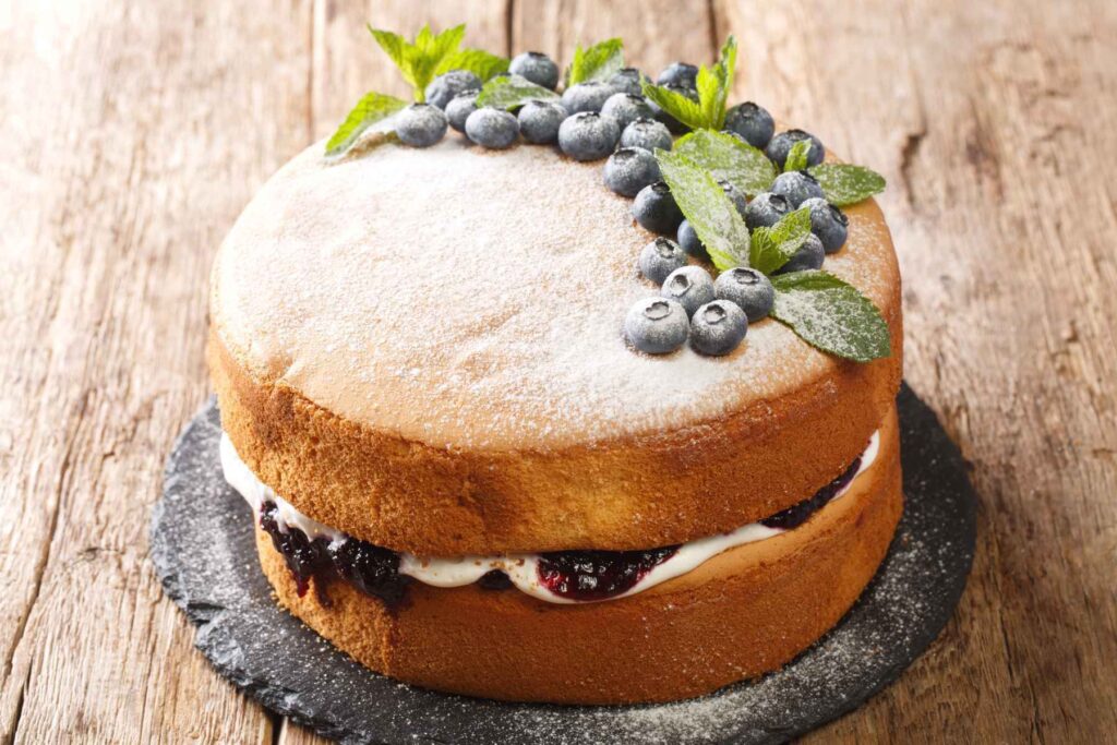 Blueberry Victoria Sponge Cake